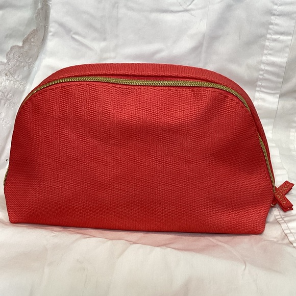 Lancome Handbags - 111.  NWT Lancome Coral Double Zipper Make Up Bag